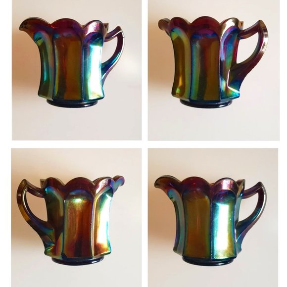 Antique Amethyst Carnival Glass Breakfast Creamer by Imperial Glassworks - Picture 4 of 8